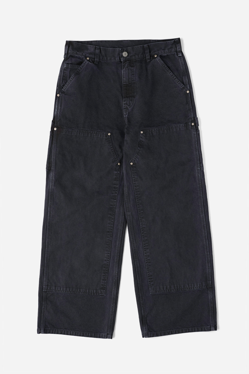FI-Distressed Double Knee Pants （ブラック） FI - Distressed Double Knee Pants / D-Gray ダークグレー ダブルニー