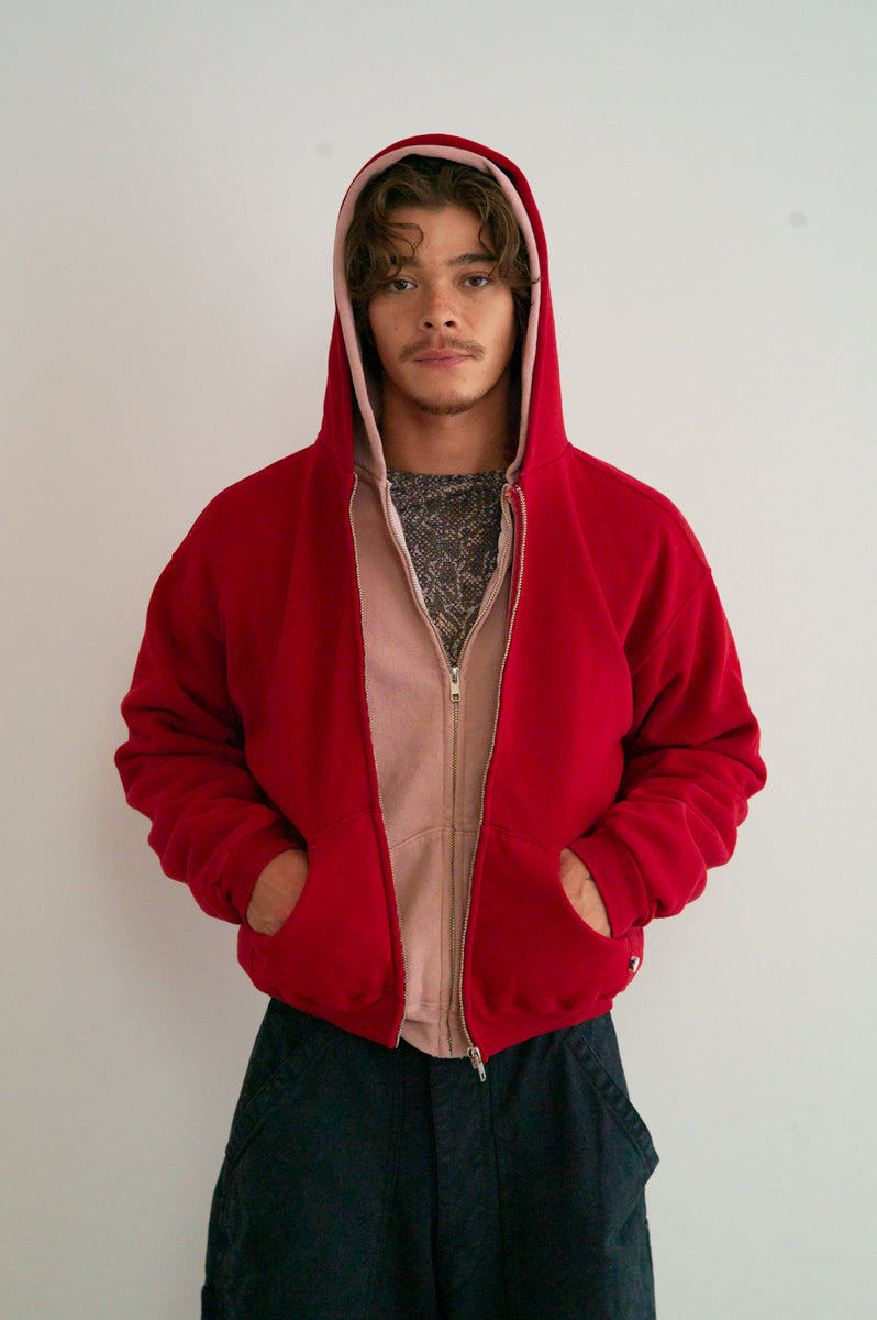 60's Faded Zip hoodie / Dusty Red – FIFTH GENERAL STORE
