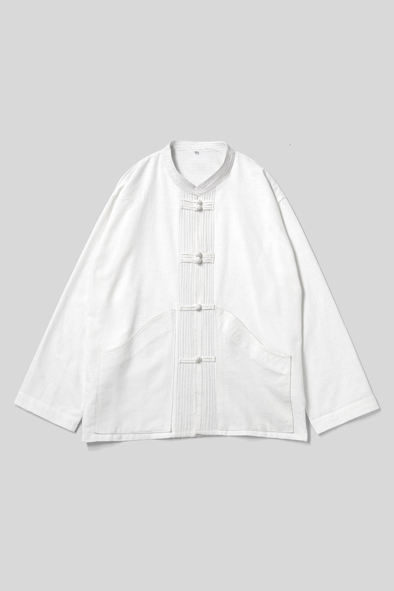 トップスdead stock xxxxl オーバーサイズ 白 チャイナシャツ ジャケット