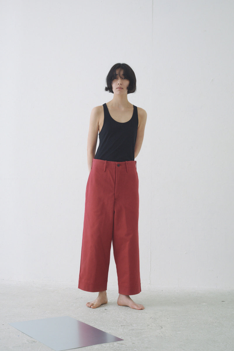 Short Short Wide Work(0169) Red ツキ ブラック ワークパンツ 赤 TUKI