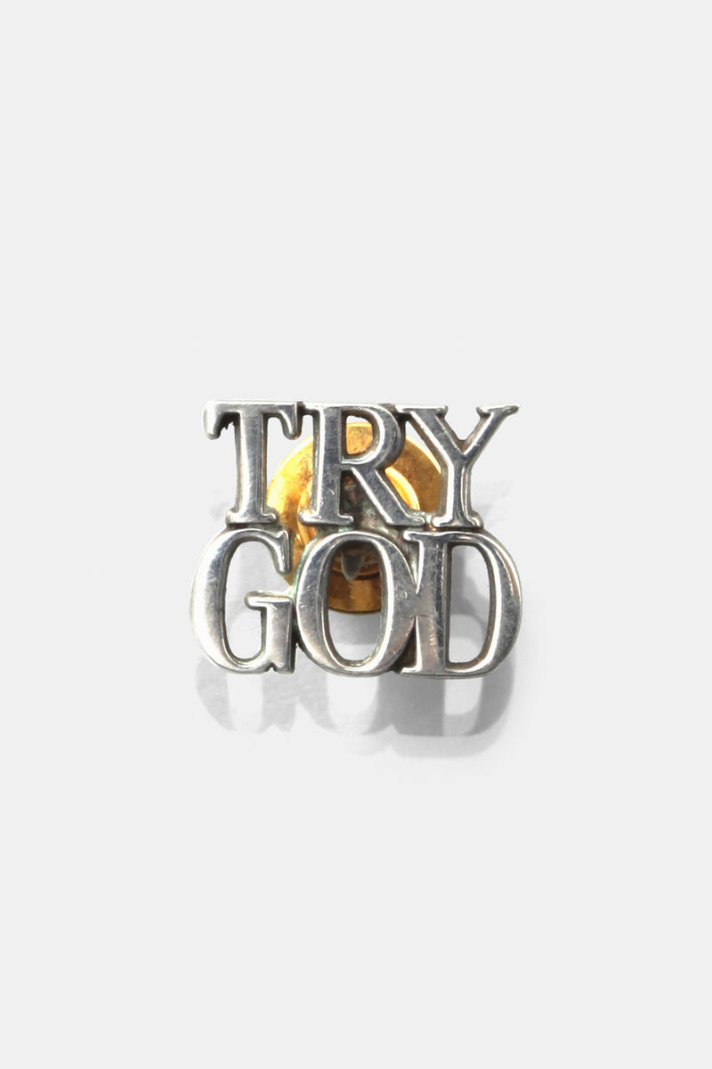 小物 70s tifanny pin badge \" try god \" Vtg 1970s Tiffany & Co Sterling Gold Overlay TRY GOD Vermeil