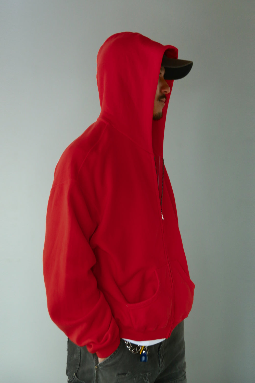 60's Faded Zip hoodie / Dusty Red