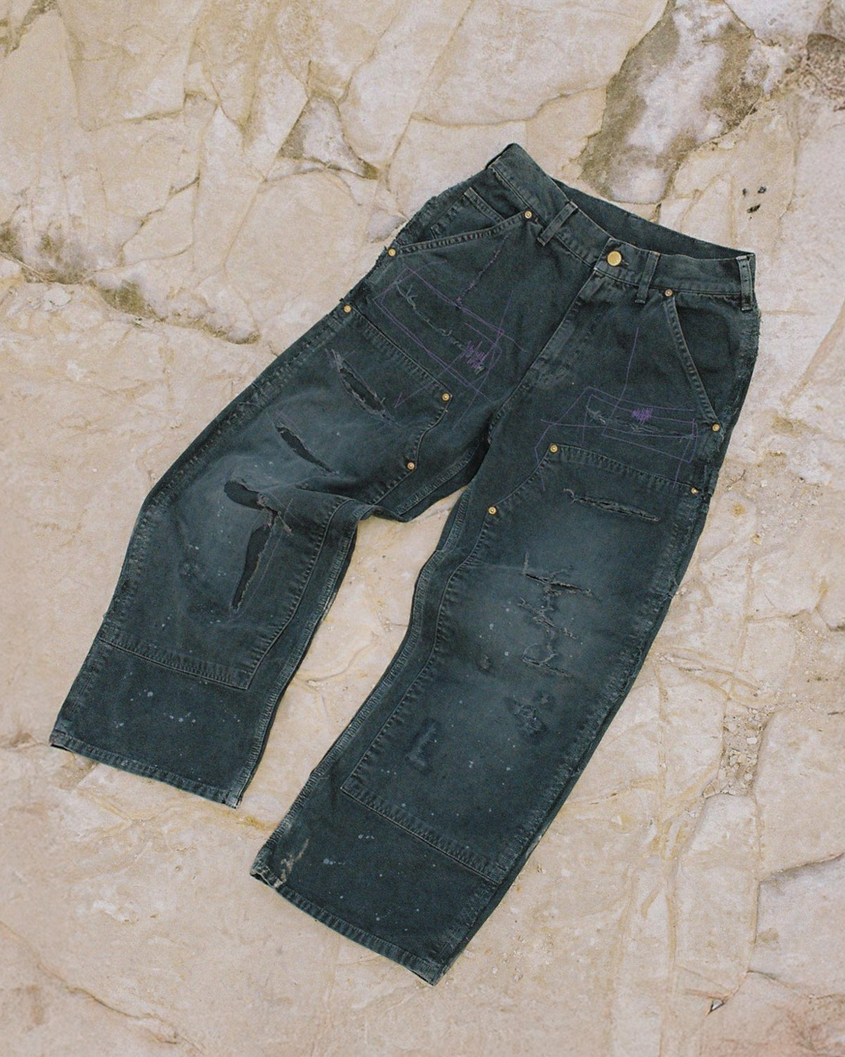 Distressed Double Knee Pants アナクロノーム ANACHRONORM FIFTH コラボ