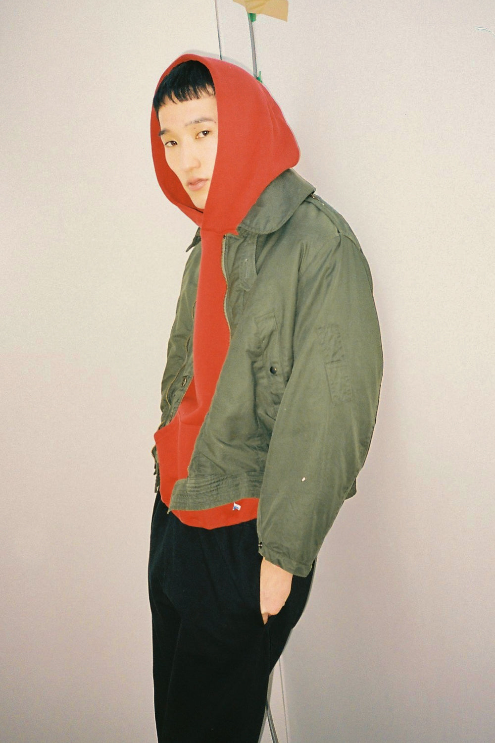 60's Faded Zip hoodie / Dusty Red