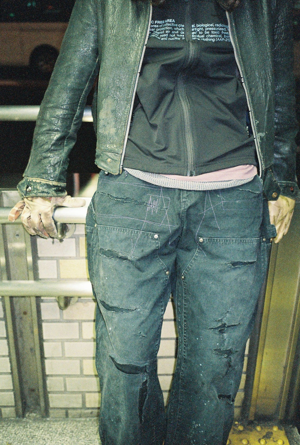 Distressed Double Knee Pants アナクロノーム ANACHRONORM FIFTH コラボ