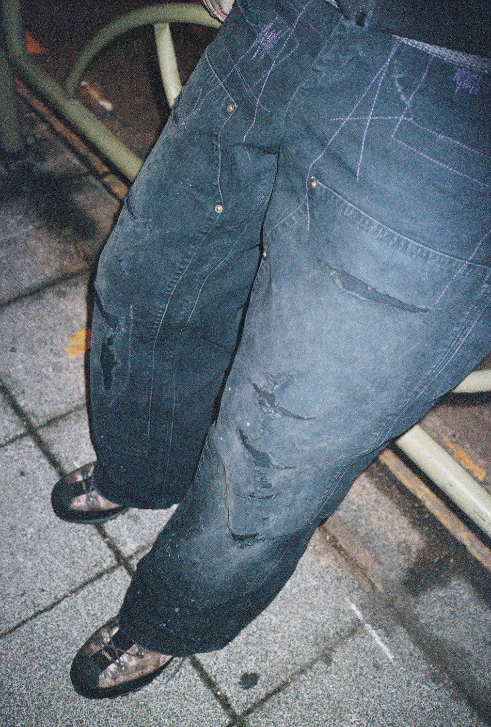 Distressed Double Knee Pants アナクロノーム ANACHRONORM FIFTH コラボ