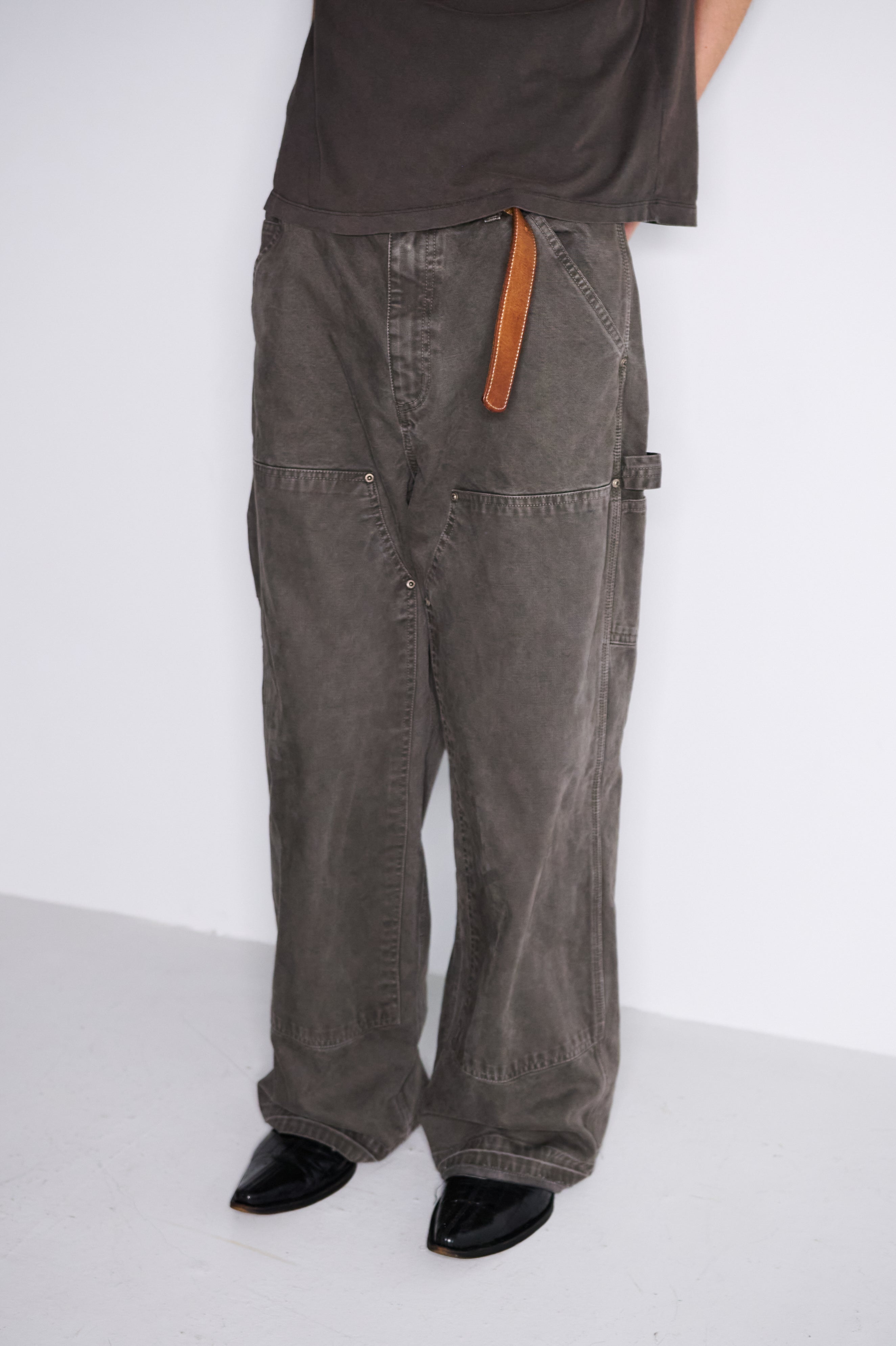 FI - Distressed Double Knee Pants / D-Gray ダークグレー ダブルニー