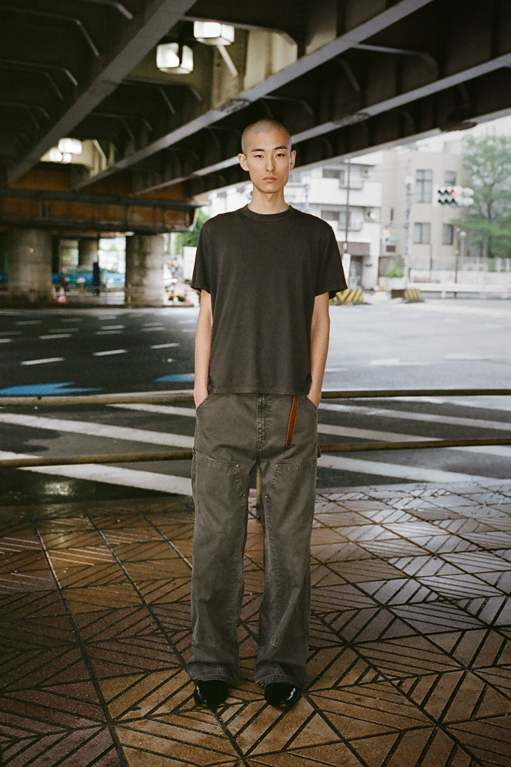 FI - Distressed Double Knee Pants / D-Gray ダークグレー ダブルニー