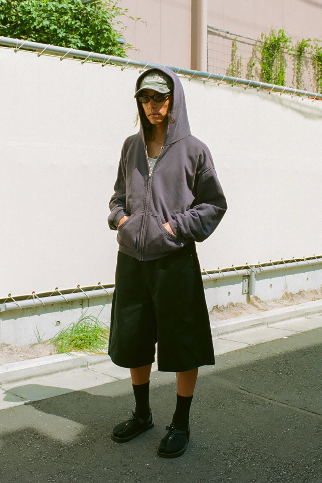 60's Faded Zip hoodie / Dusky Purple