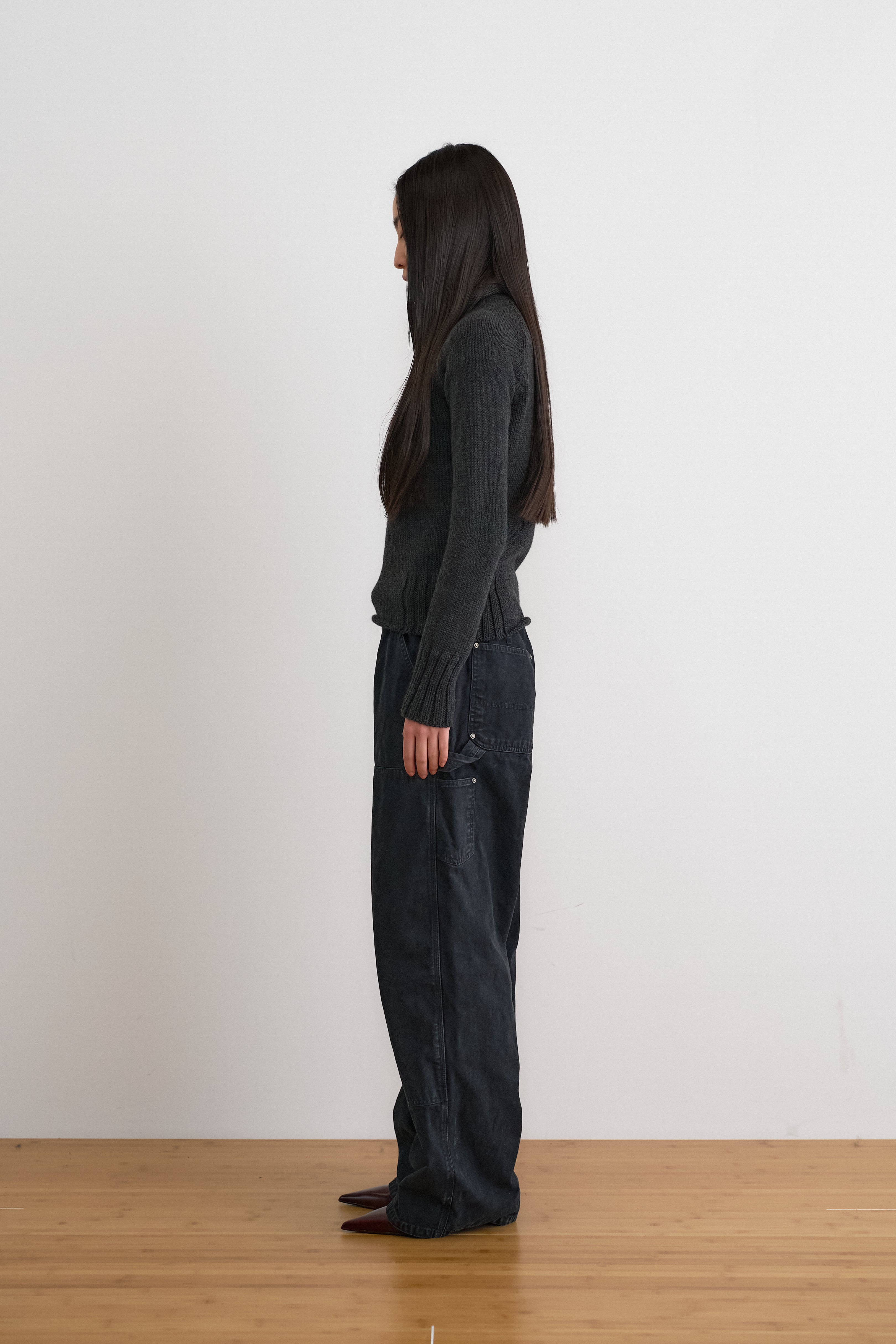 FI - Distressed Double Knee Pants / D-Gray ダークグレー ダブルニー