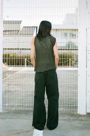 
                  
                    Knee Pleated Baggy Pants - Faded BLK
                  
                