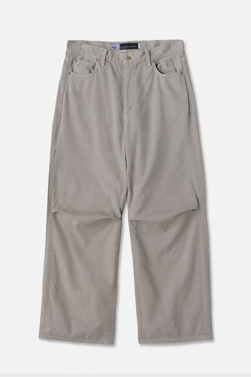 Knee Pleated Baggy Pants - Over-dyed Gray