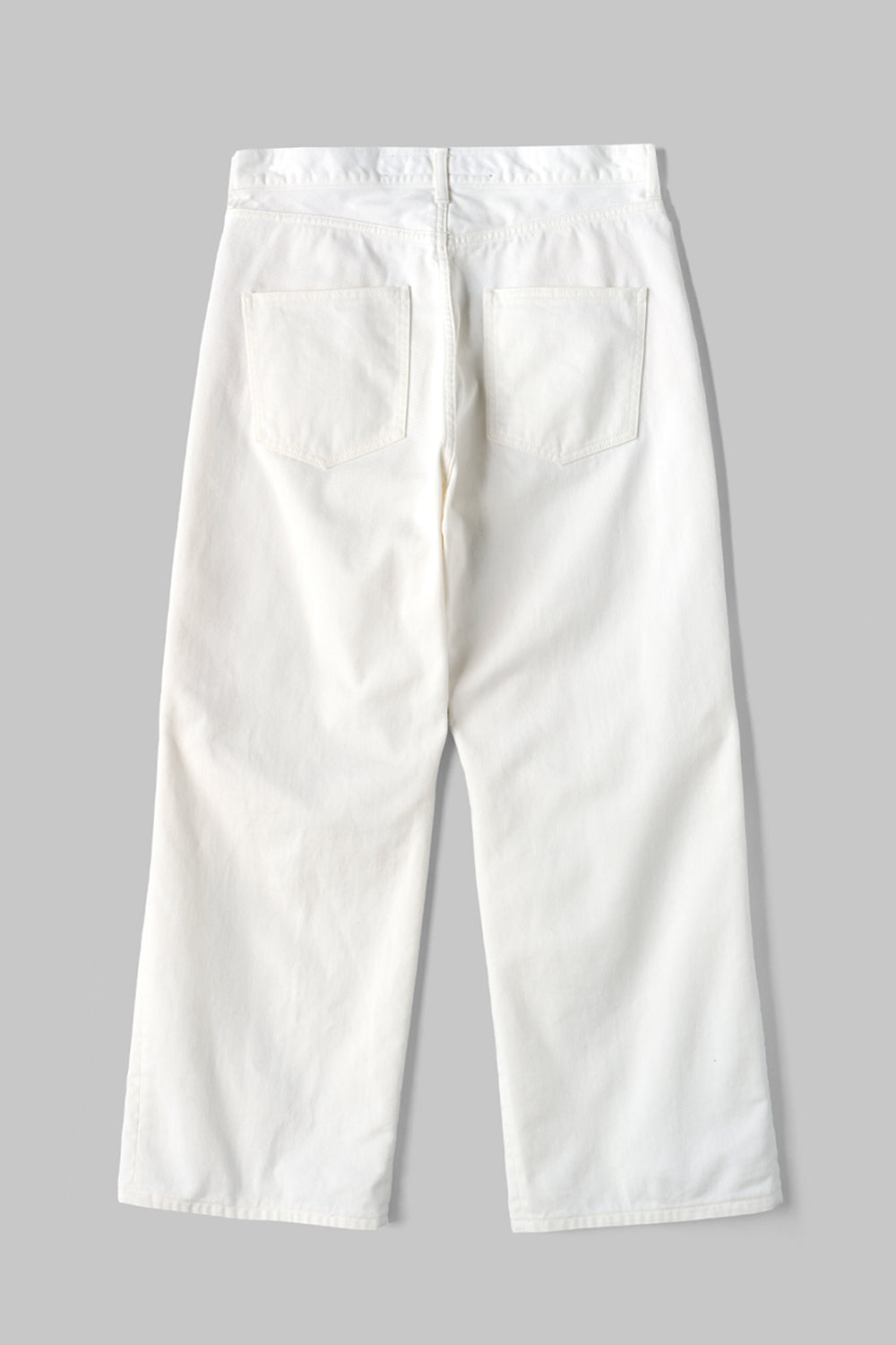 Knee Pleated Baggy Pants - Faded WHT