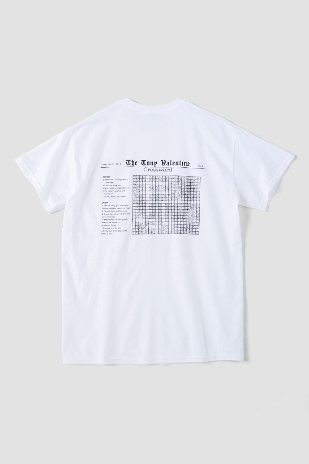 Crossword S/S Tee WHT / Tony Valentine NYC