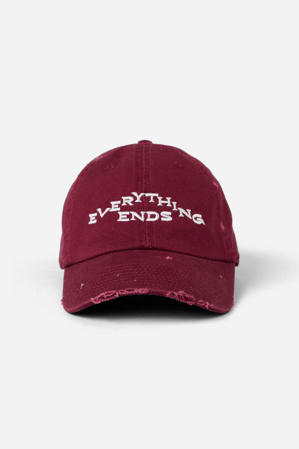 Distressed Everything Ends Cap Burgundy / Look Back and Laugh Books