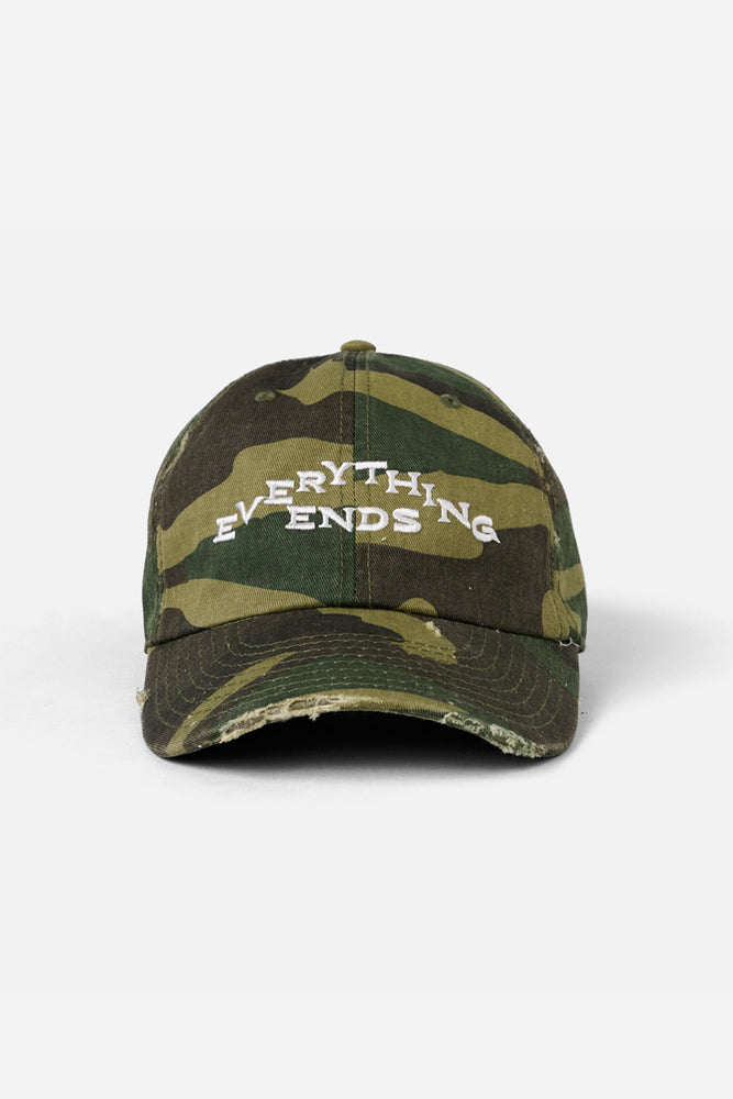 Distressed Everything Ends Cap CAMO  / Look Back and Laugh Books