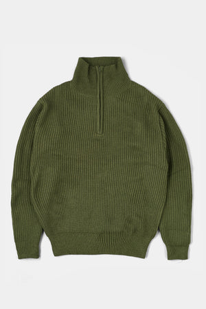 
                  
                    Military Half-zip Knit with Finger Gloves / Olive
                  
                