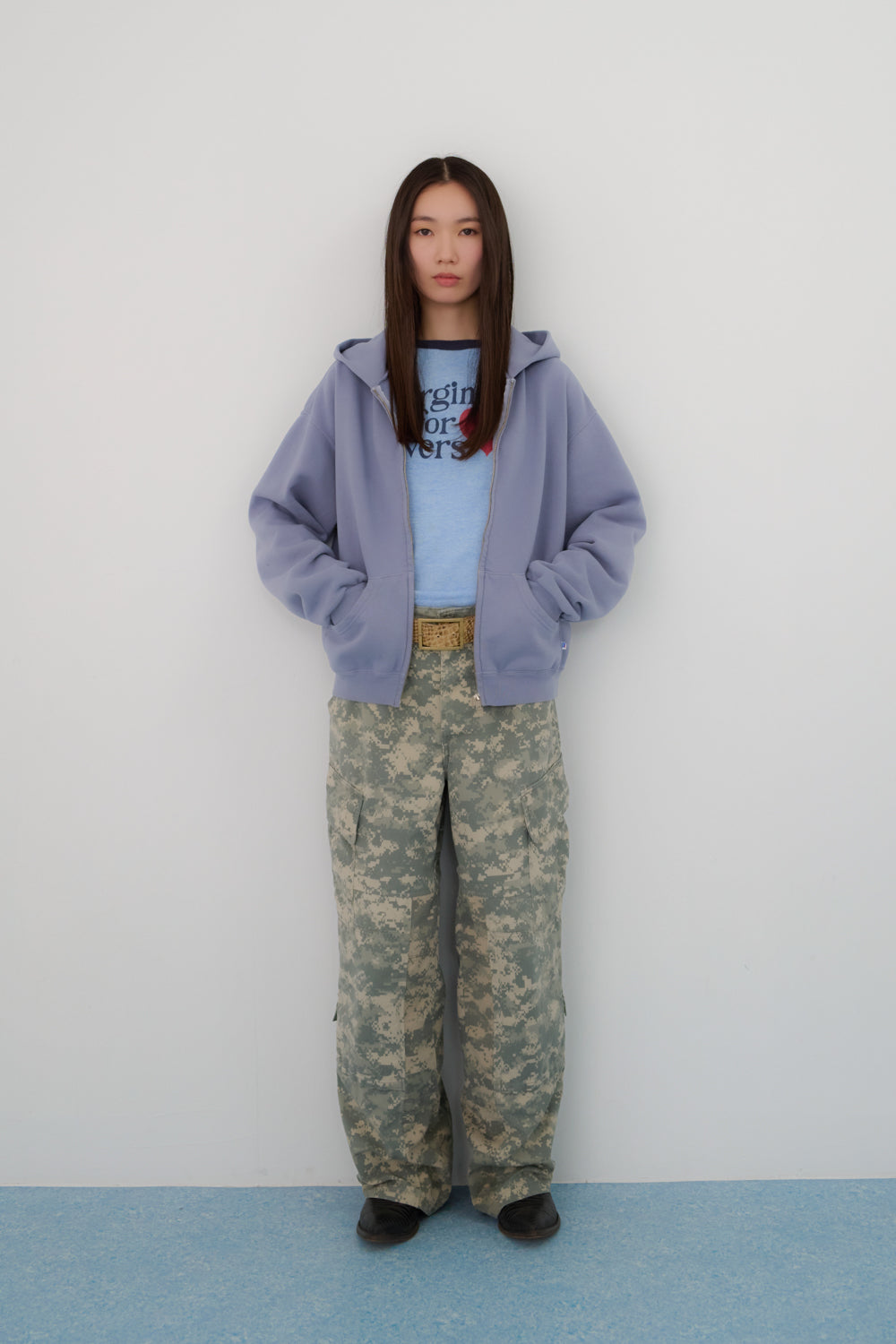 トップス fifth general store 60's faded sweat M 60's Faded Zip hoodie / Queen Blue