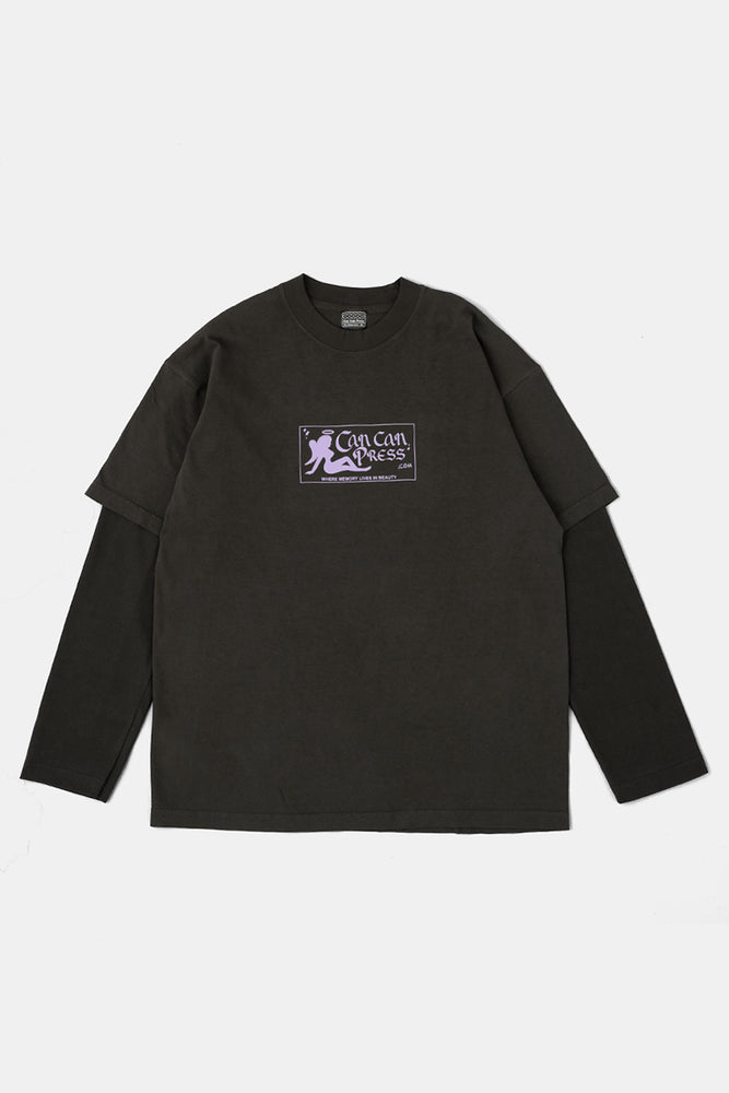 CAN CAN Layerd LS Shirts Fade Blk / Can Can Press x FIFTH