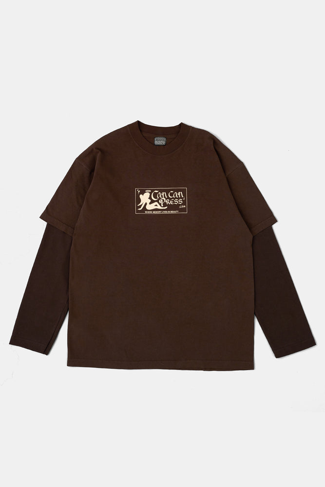 CAN CAN Layerd LS Shirts Fade Brown / Can Can Press x FIFTH