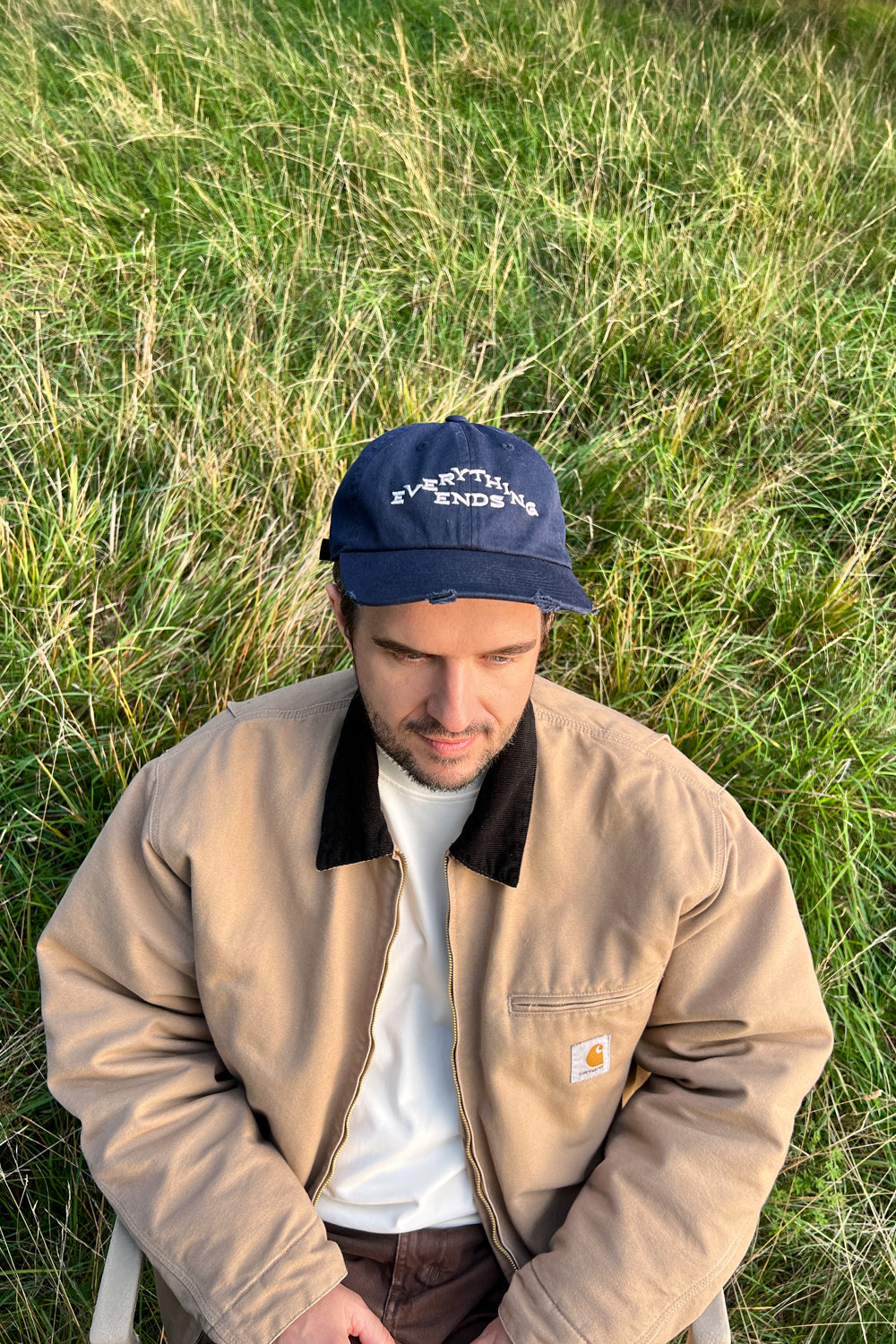 Distressed Everything Ends Cap BLK / Look Back and Laugh Books