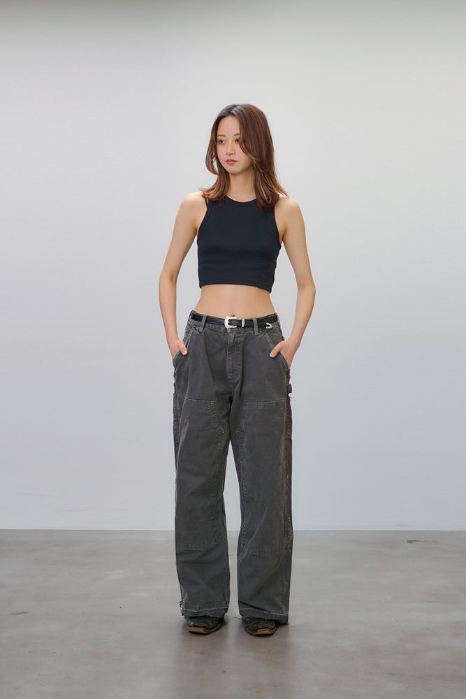 FI - Distressed Double Knee Pants / D-Gray ダークグレー ダブルニー ペインター パンツ 12oz –  FIFTH GENERAL STORE