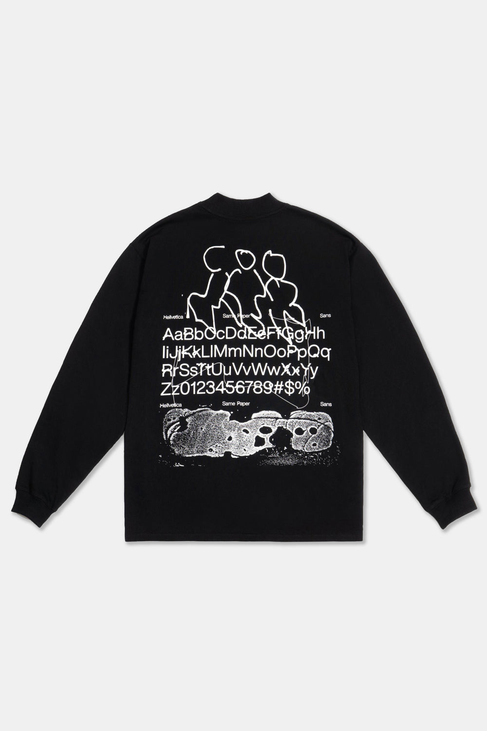 Hellvetica Black Cotton Long-sleeve / samepaper