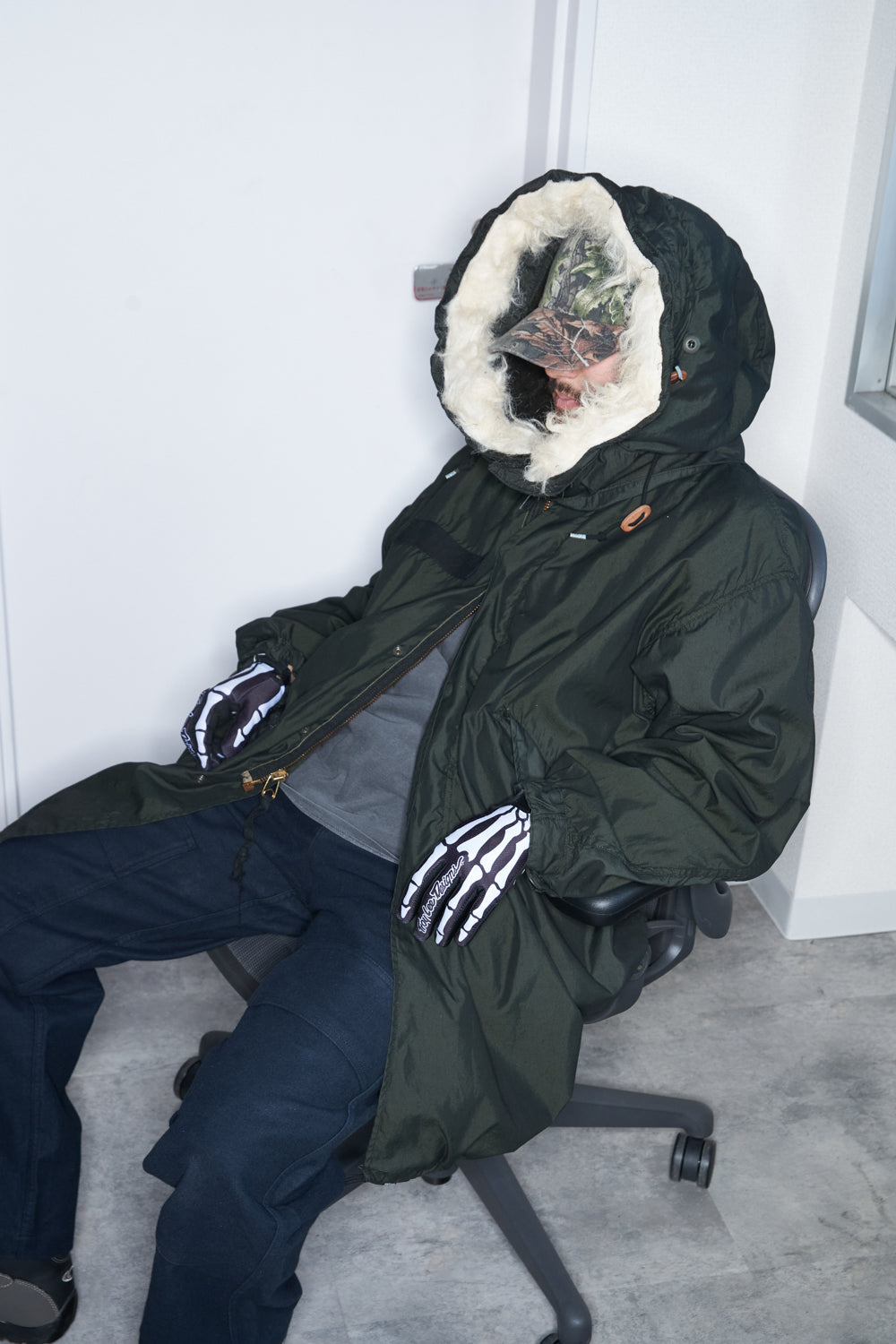 M-65 Fishtail Over-Dyed with Hood Black フード付き モッズパーカー