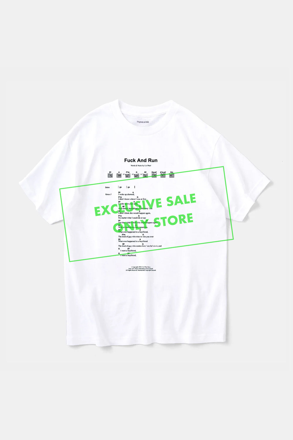 FUCK AND RUN Tee - White / Paper & Ink Cotton Club