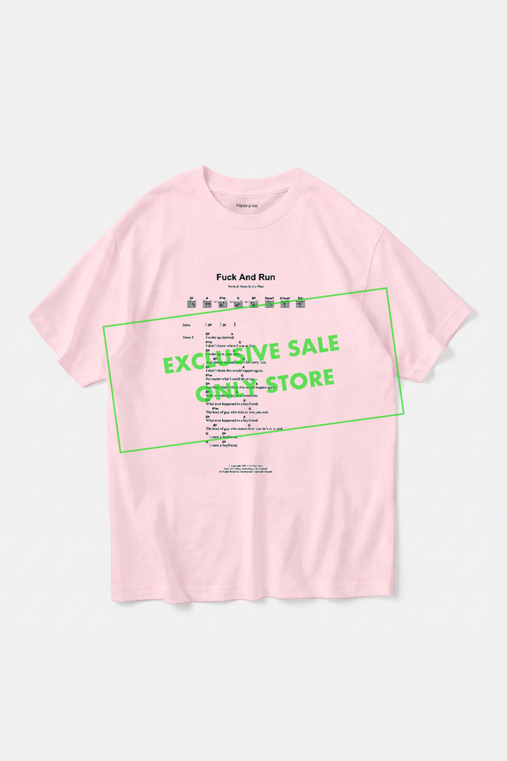 FUCK AND RUN Tee - Pink / Paper & Ink Cotton Club
