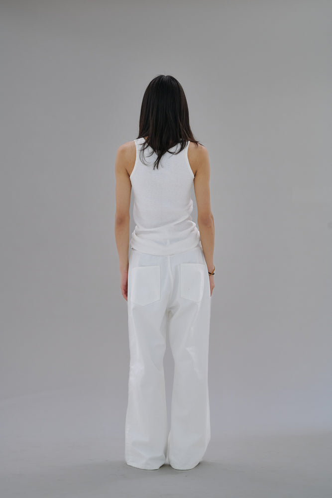 
                  
                    Knee Pleated Baggy Pants - Faded WHT
                  
                