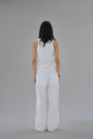 
                  
                    Knee Pleated Baggy Pants - Faded WHT
                  
                