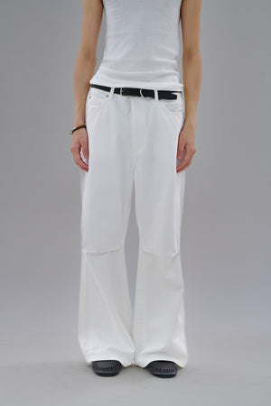 
                  
                    Knee Pleated Baggy Pants - Faded WHT
                  
                