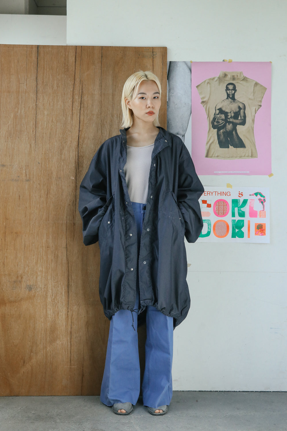 Fifth Over-Dyed Cotton Snow Fishtail JKT Gray