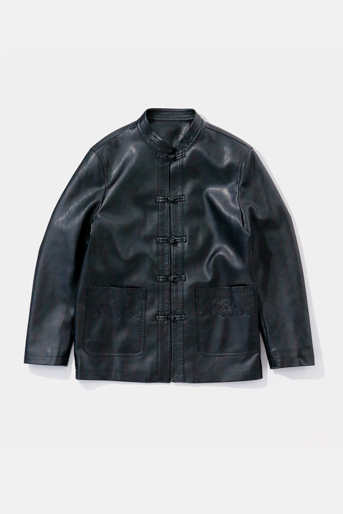Faux Leather China JKT/ ブラックカンフージャケット – FIFTH GENERAL