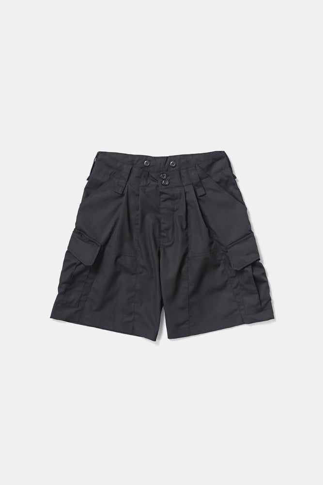 Custom Wide Cargo Shorts / Black