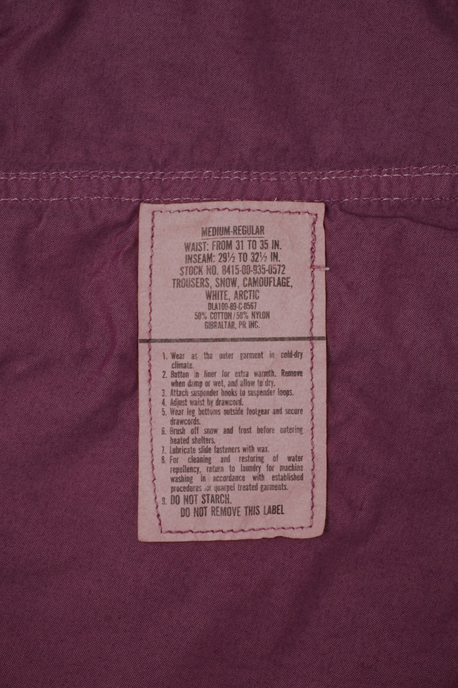 
                  
                    Over-dyed US Army Snow Pants / Wine Red
                  
                
